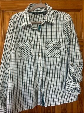 Zac & Rachel Teal and White Plaid Button-Down Shirt